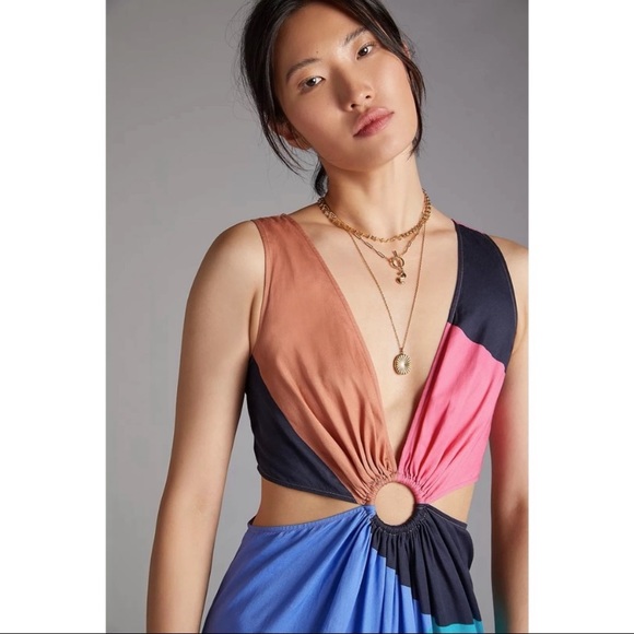 Anthropologie Flounced Cut-Out Maxi Dress - Picture 3 of 4